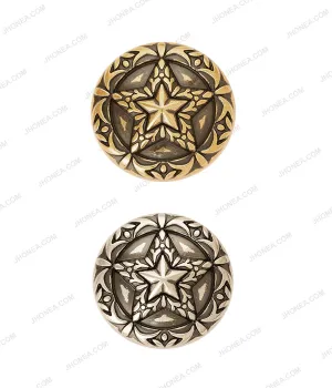 Premium Antique Vintage Star Design Metal Buttons for Coats