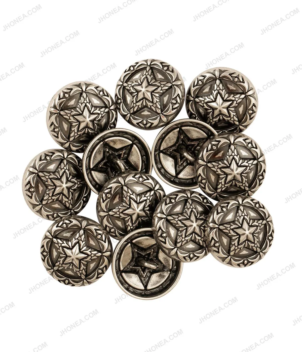 Premium Antique Vintage Star Design Metal Buttons for Coats