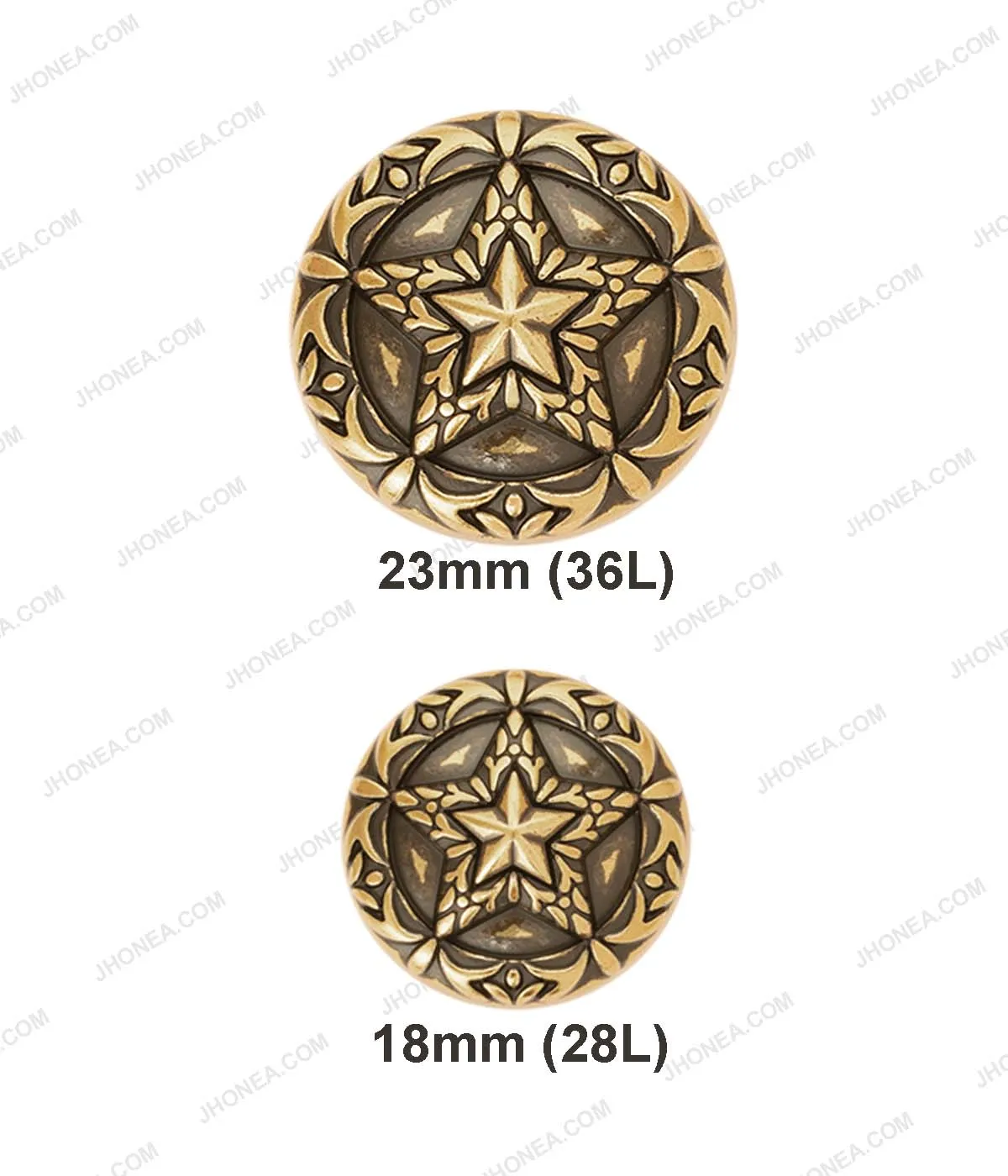 Premium Antique Vintage Star Design Metal Buttons for Coats