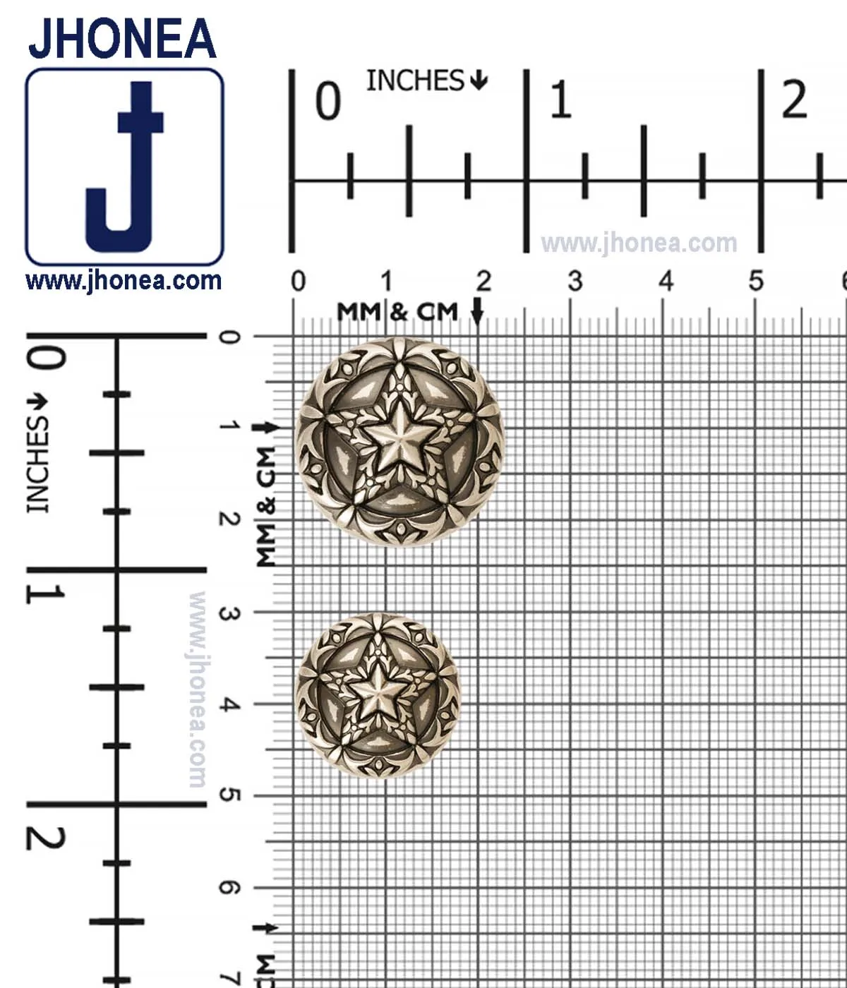 Premium Antique Vintage Star Design Metal Buttons for Coats