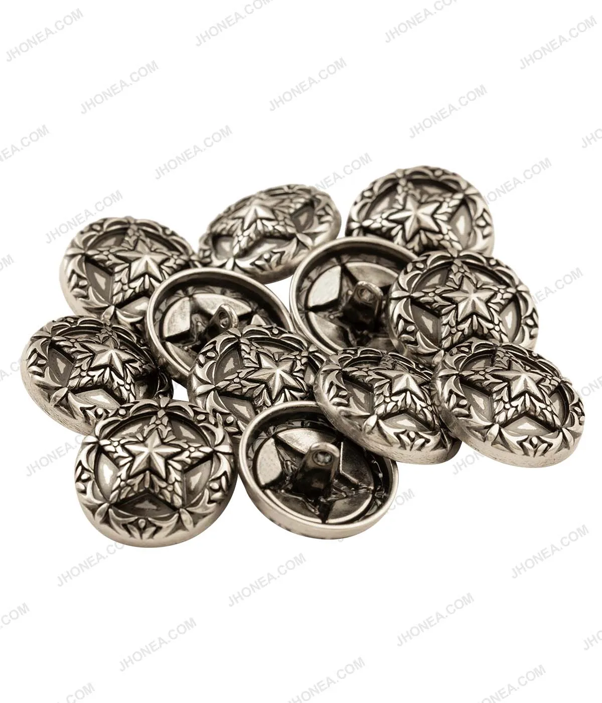 Premium Antique Vintage Star Design Metal Buttons for Coats