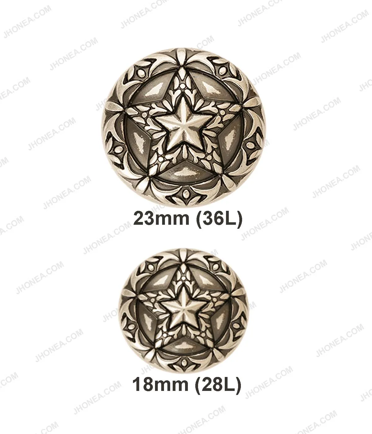 Premium Antique Vintage Star Design Metal Buttons for Coats
