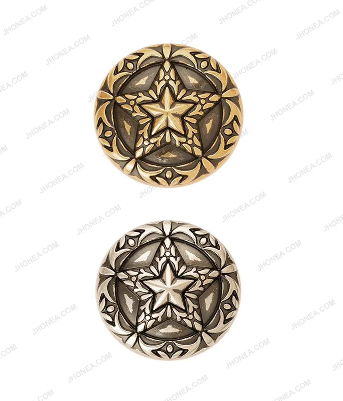 Premium Antique Vintage Star Design Metal Buttons for Coats