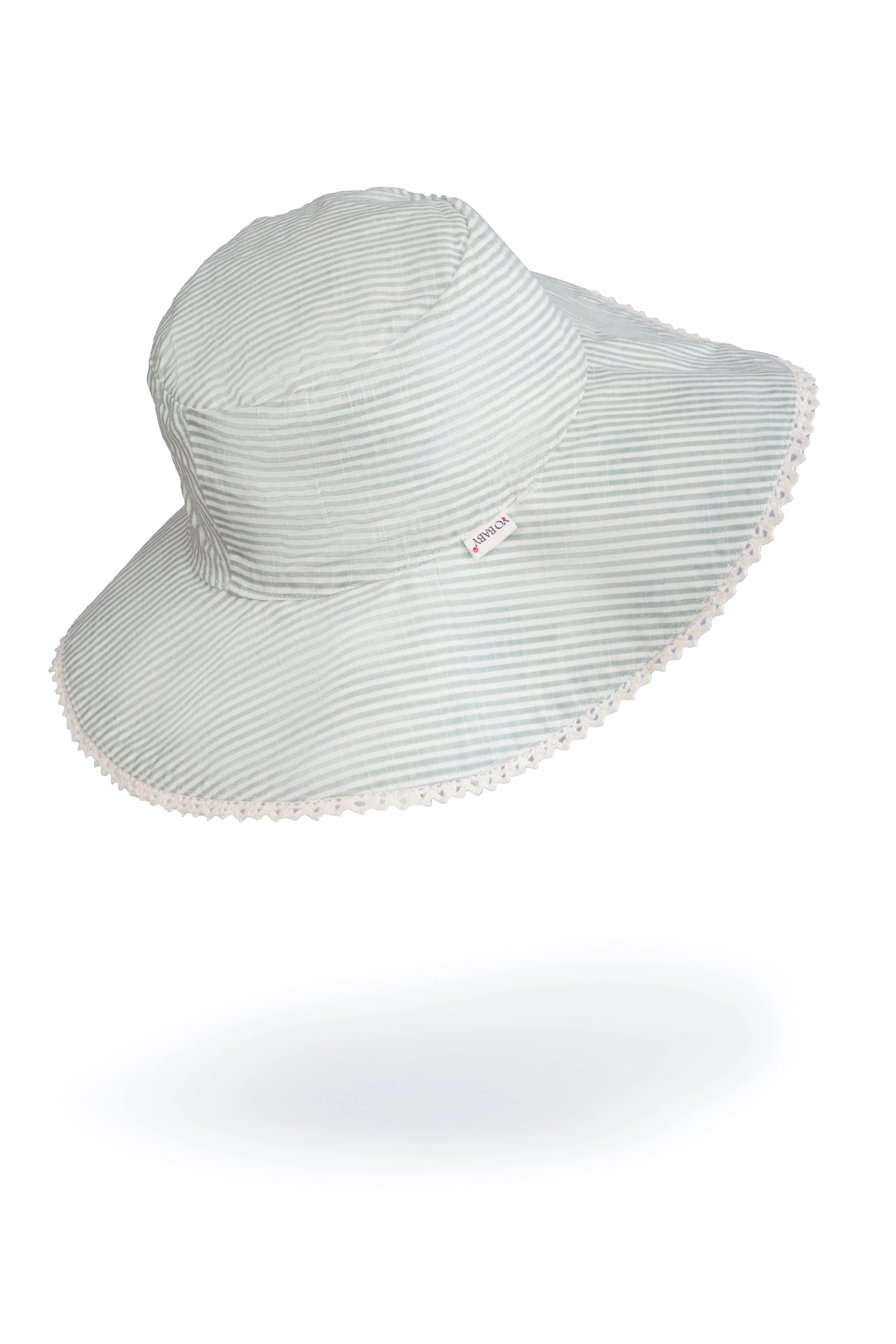 Reversible Sage Booti Print & Sage Stripe Sun Hat for Kids