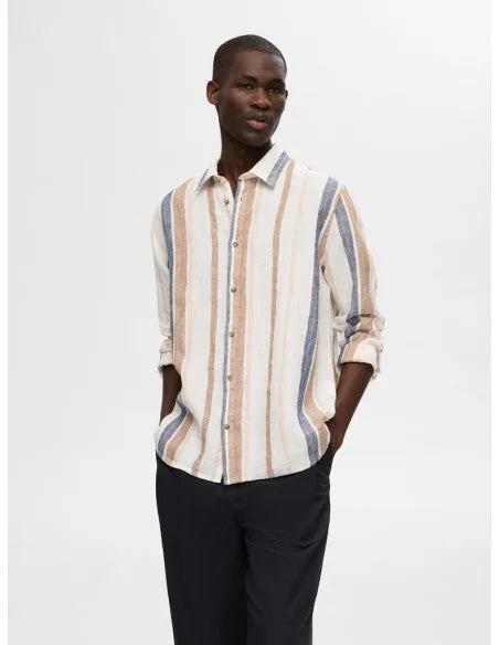 SEL16093645 Relax Linen Wide Stripe Shirt