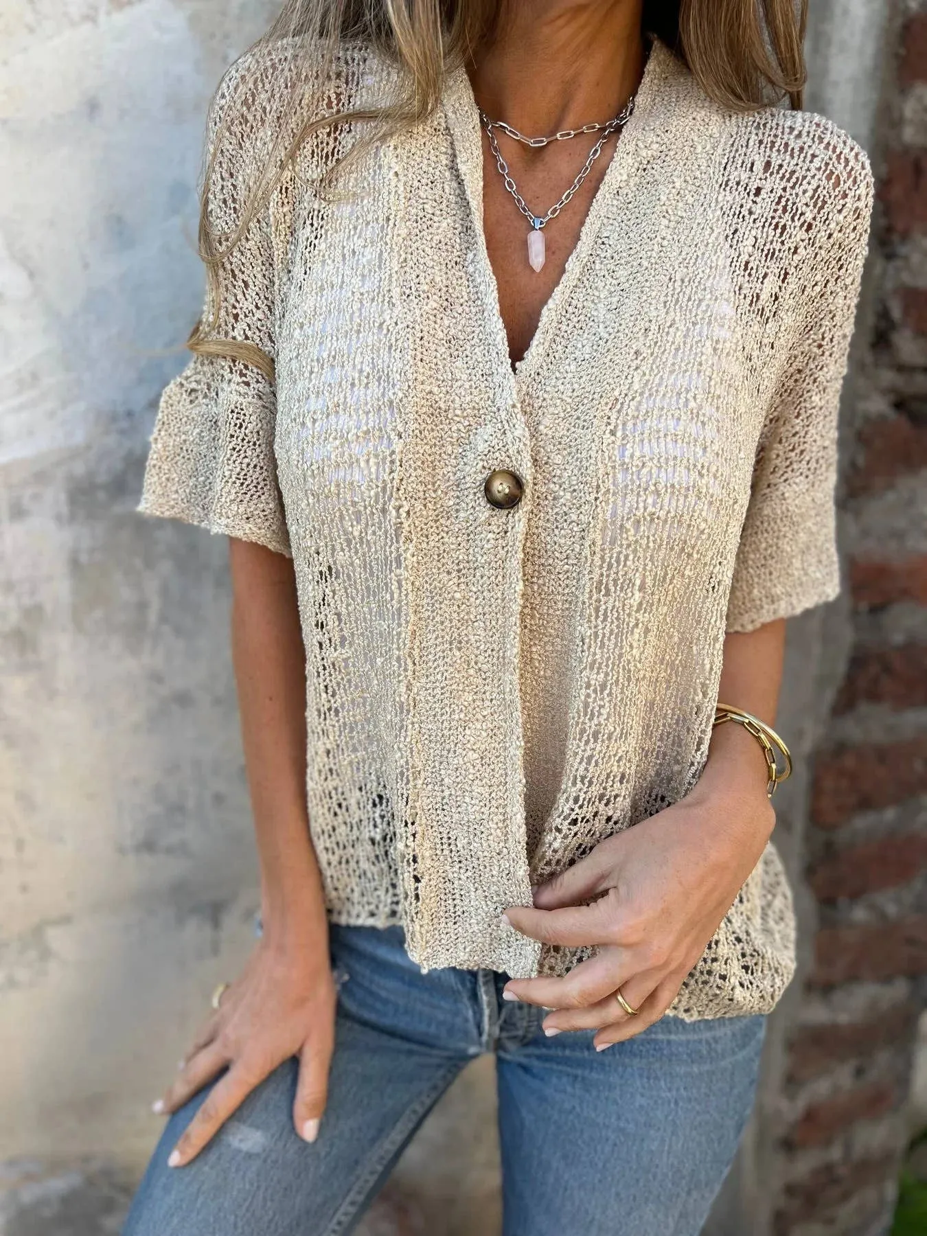 Slouchy Short Sleeve Cardigan