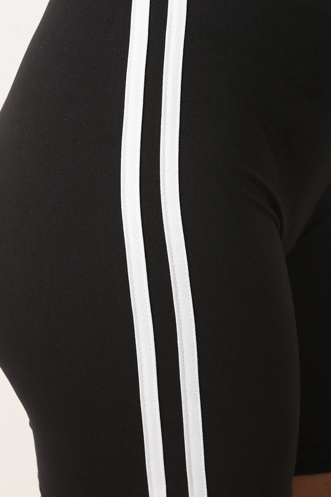 Soft Knit Side Stripe Biker Shorts