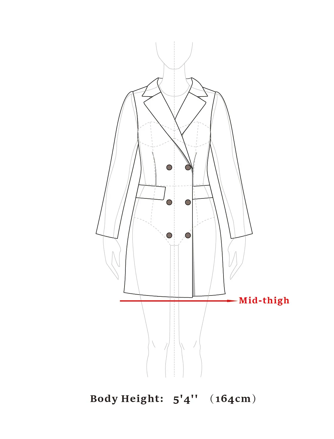Stand Collar Double Breasted Slant Pockets Trendy Outwear Winter Coat