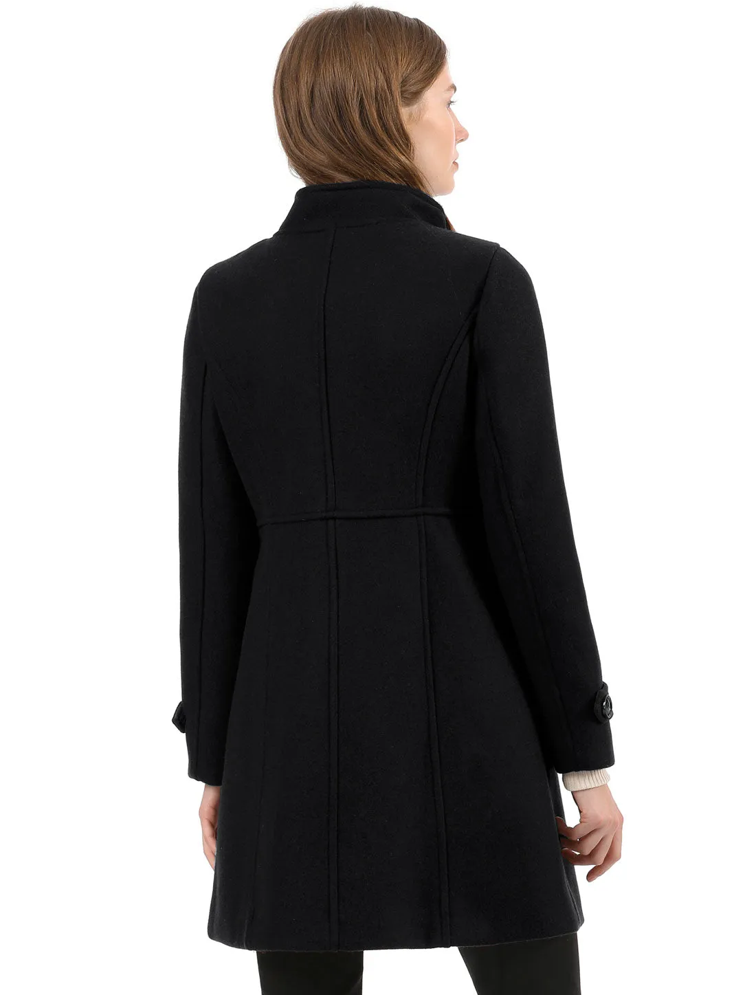 Stand Collar Double Breasted Slant Pockets Trendy Outwear Winter Coat