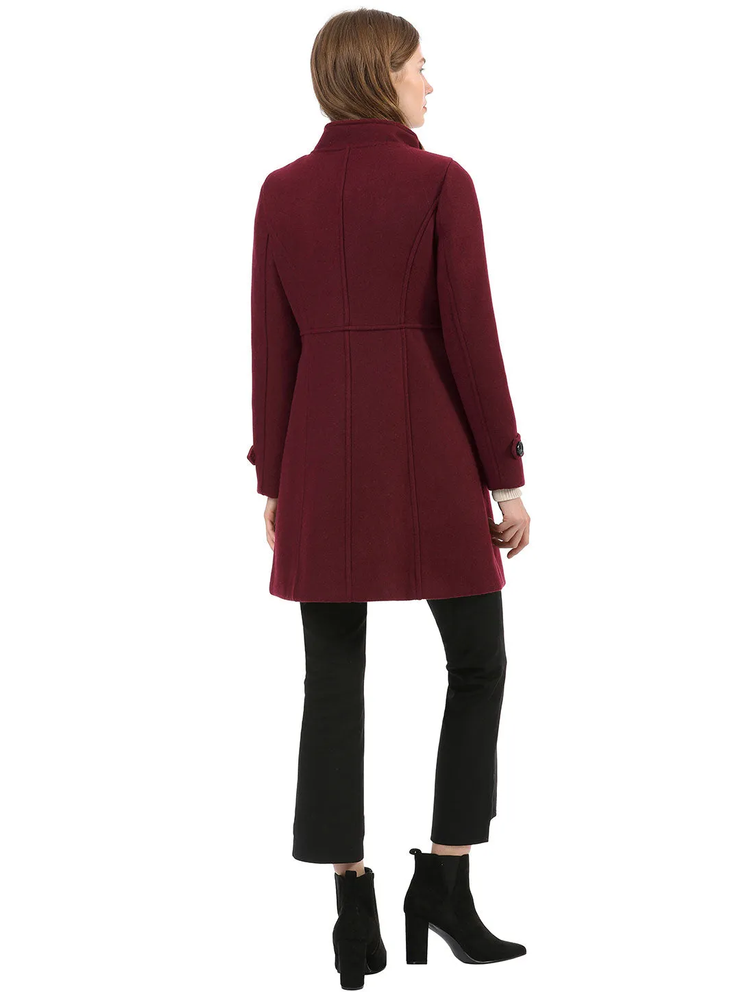Stand Collar Double Breasted Slant Pockets Trendy Outwear Winter Coat