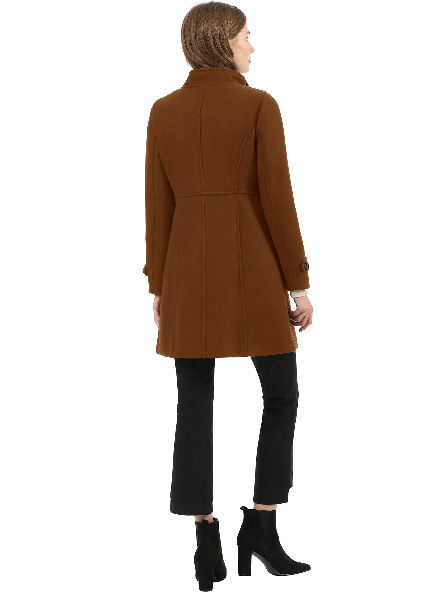 Stand Collar Double Breasted Slant Pockets Trendy Outwear Winter Coat
