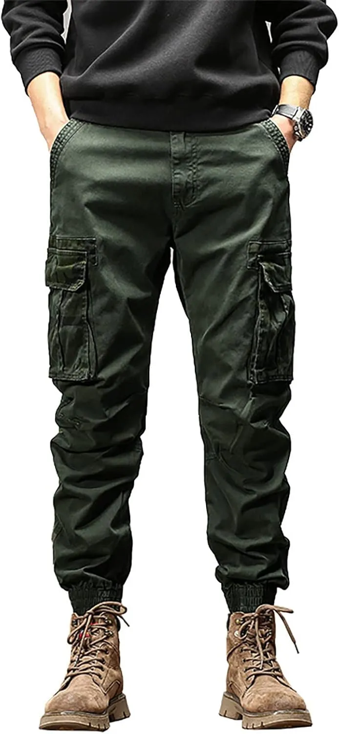 Sweatpant for Men with Pockets Cargo Sweatpants Open Bottom Straight Leg Casual Loose Fit Baggy Athletic Jogger Pants