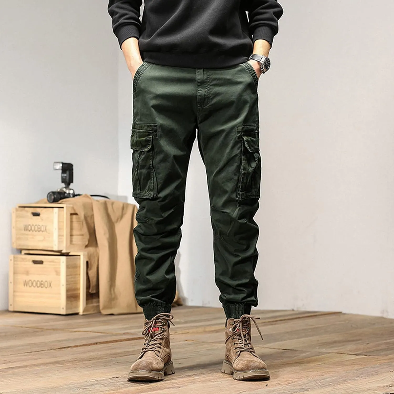 Sweatpant for Men with Pockets Cargo Sweatpants Open Bottom Straight Leg Casual Loose Fit Baggy Athletic Jogger Pants