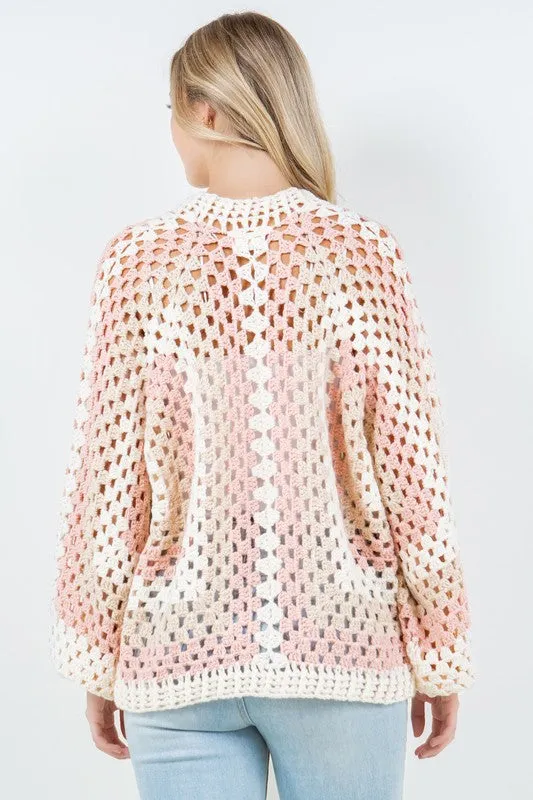 Sweet Peony Knitted Cardigan