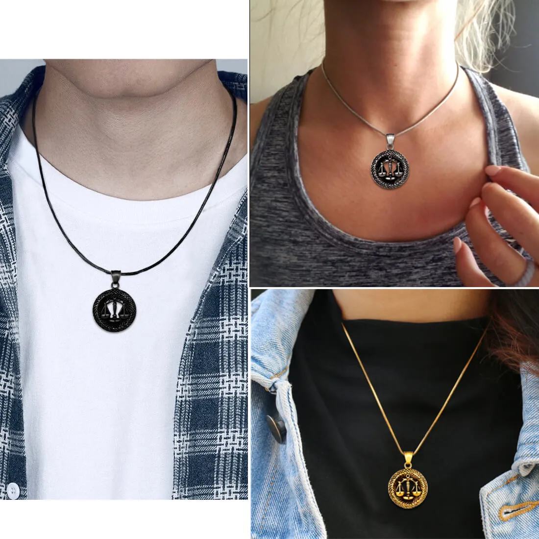 Tokyo Mart Men Zodiac Libra Necklace Pendant Star Sign Constellation Jewelry Women Boys Girls Birthday Gift