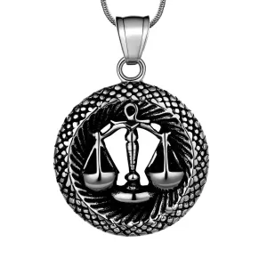 Tokyo Mart Men Zodiac Libra Necklace Pendant Star Sign Constellation Jewelry Women Boys Girls Birthday Gift