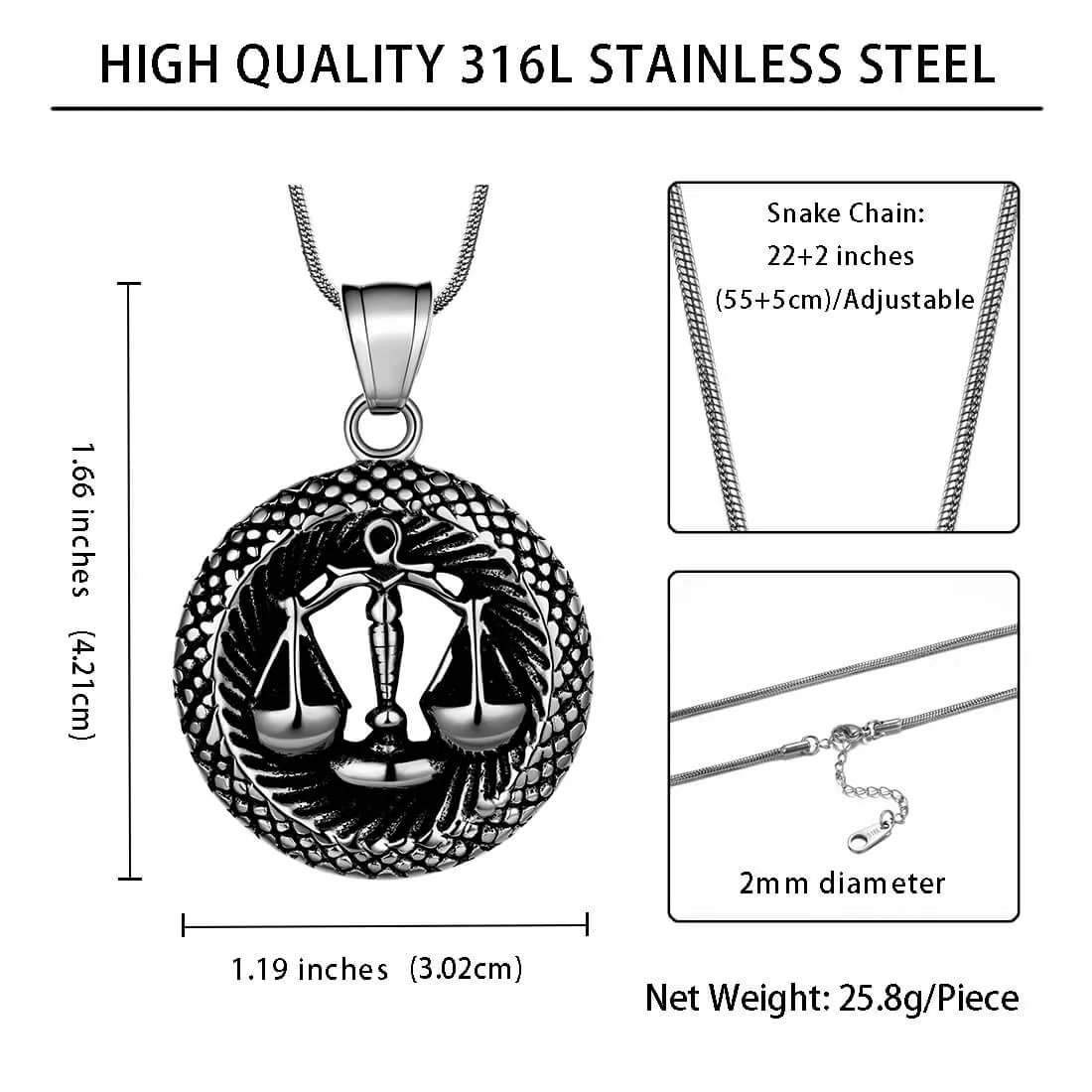 Tokyo Mart Men Zodiac Libra Necklace Pendant Star Sign Constellation Jewelry Women Boys Girls Birthday Gift