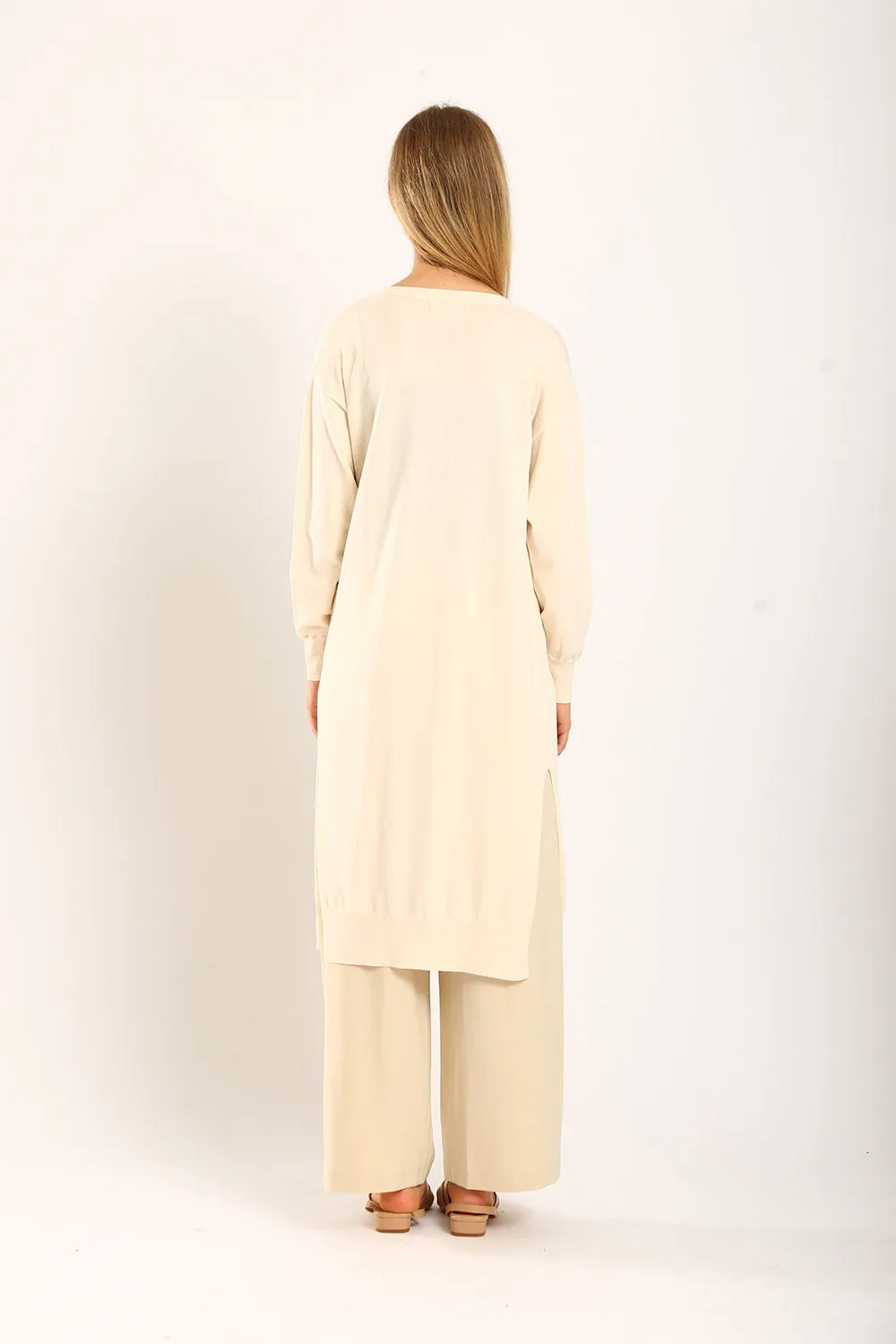 Tonie Long Knit Cardigan in Apricot