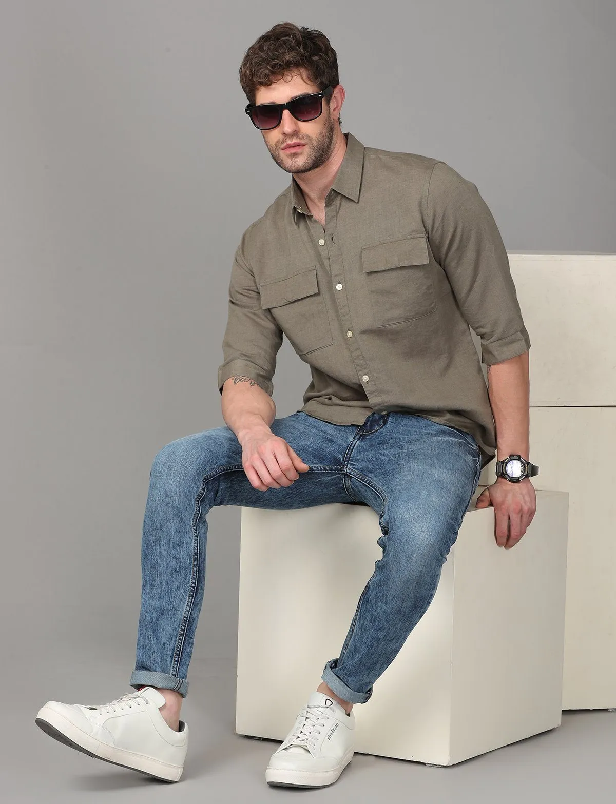 Tough Grey Plain Shirt