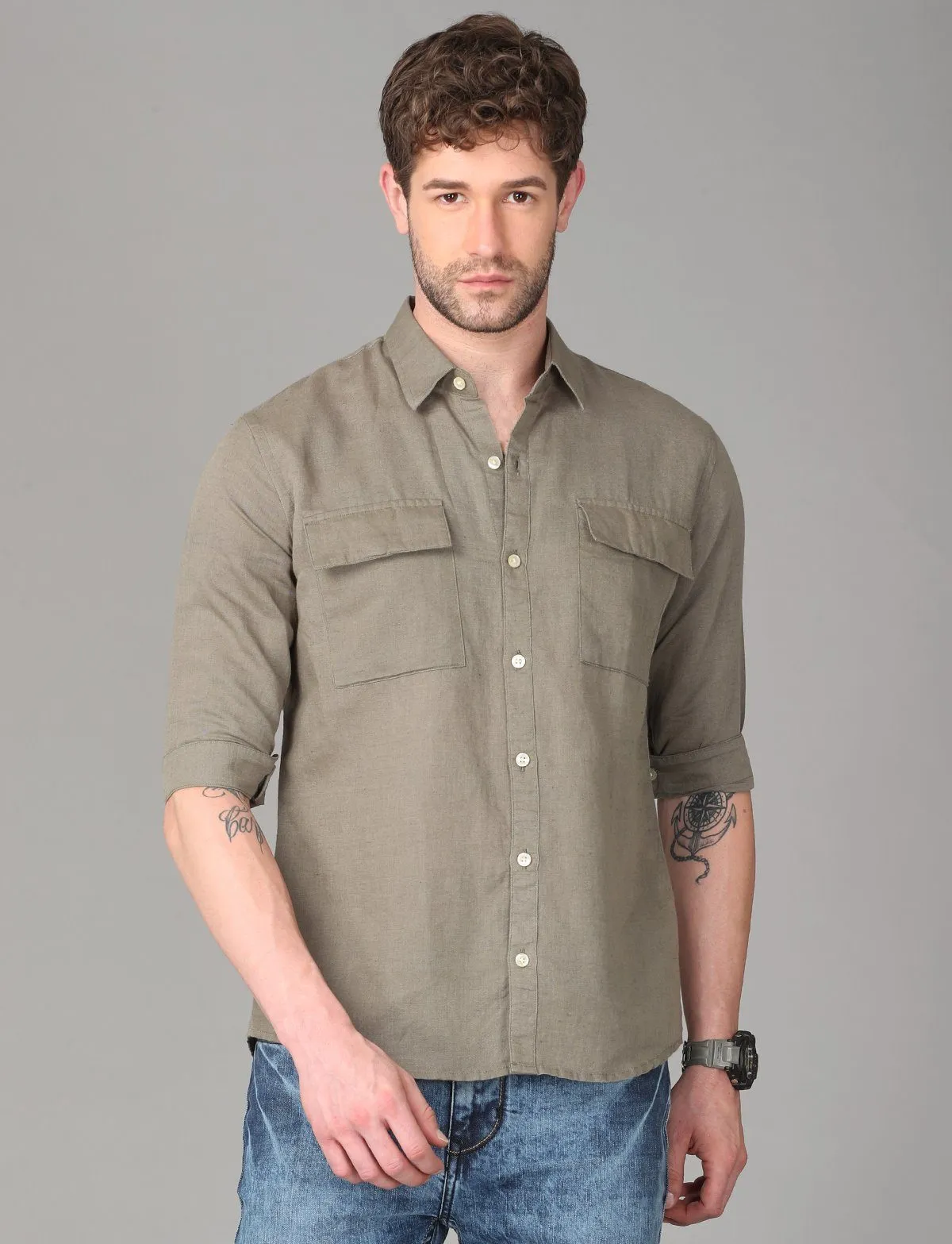 Tough Grey Plain Shirt