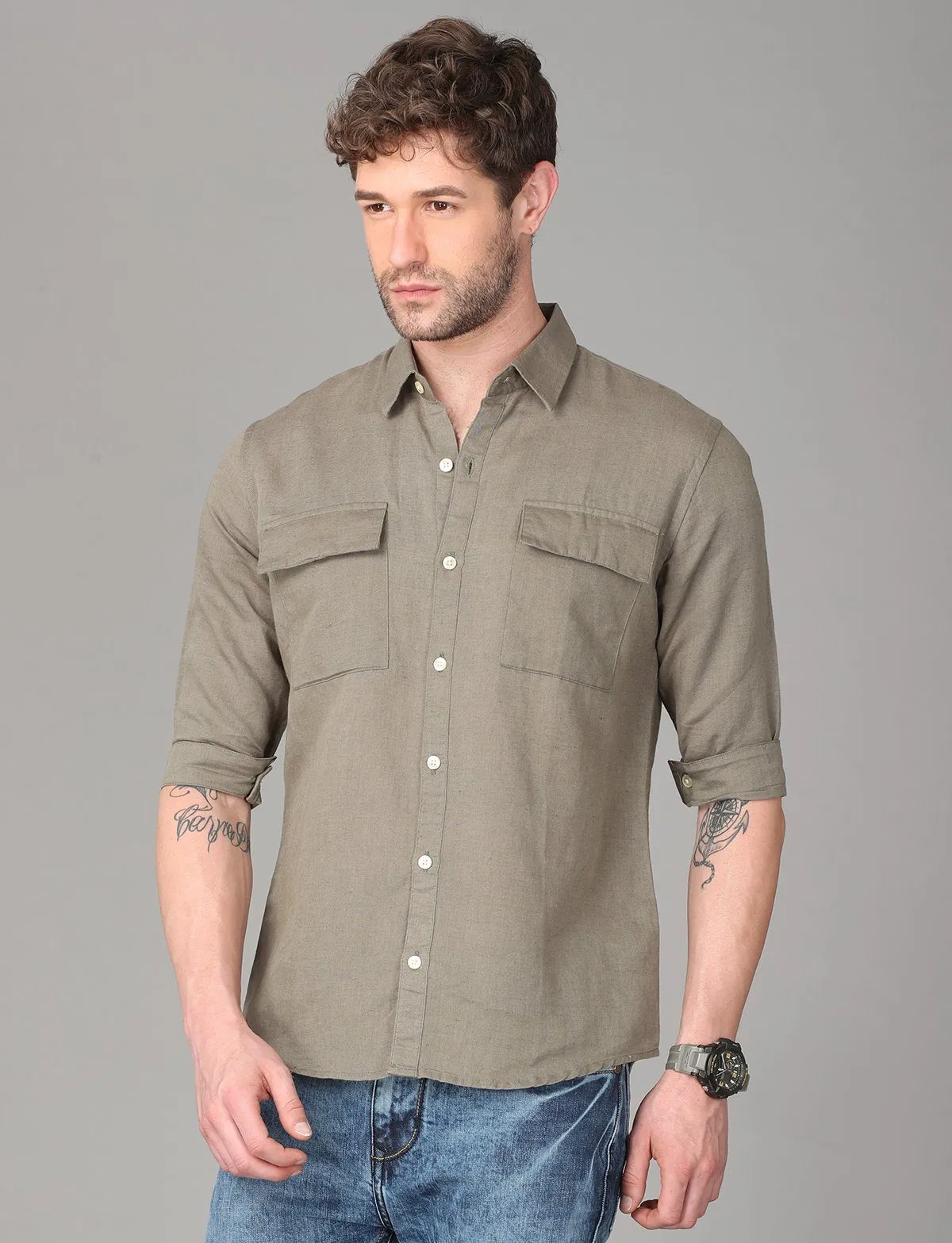 Tough Grey Plain Shirt
