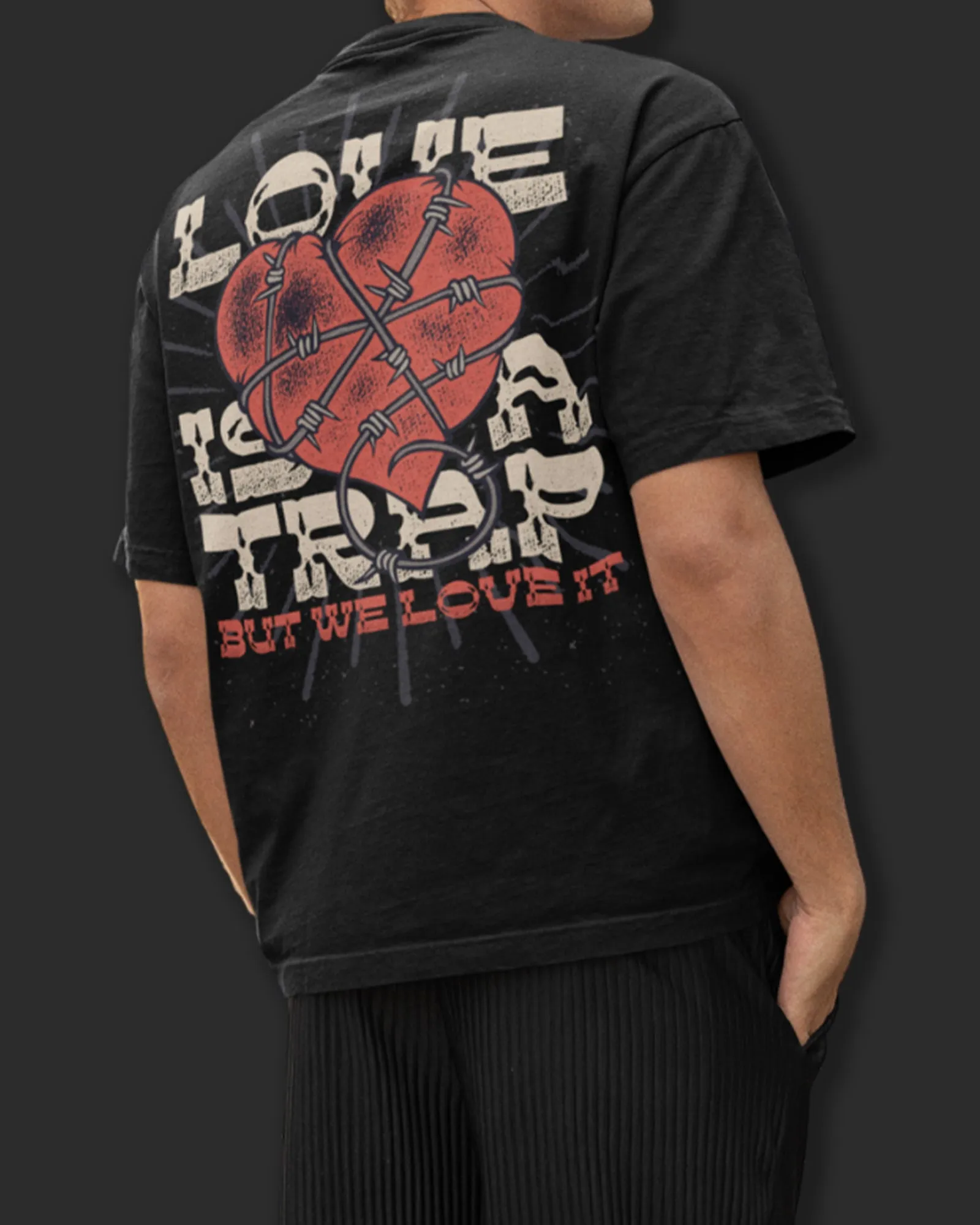 Valentine Drop Shoulder HW Crew Neck: Black