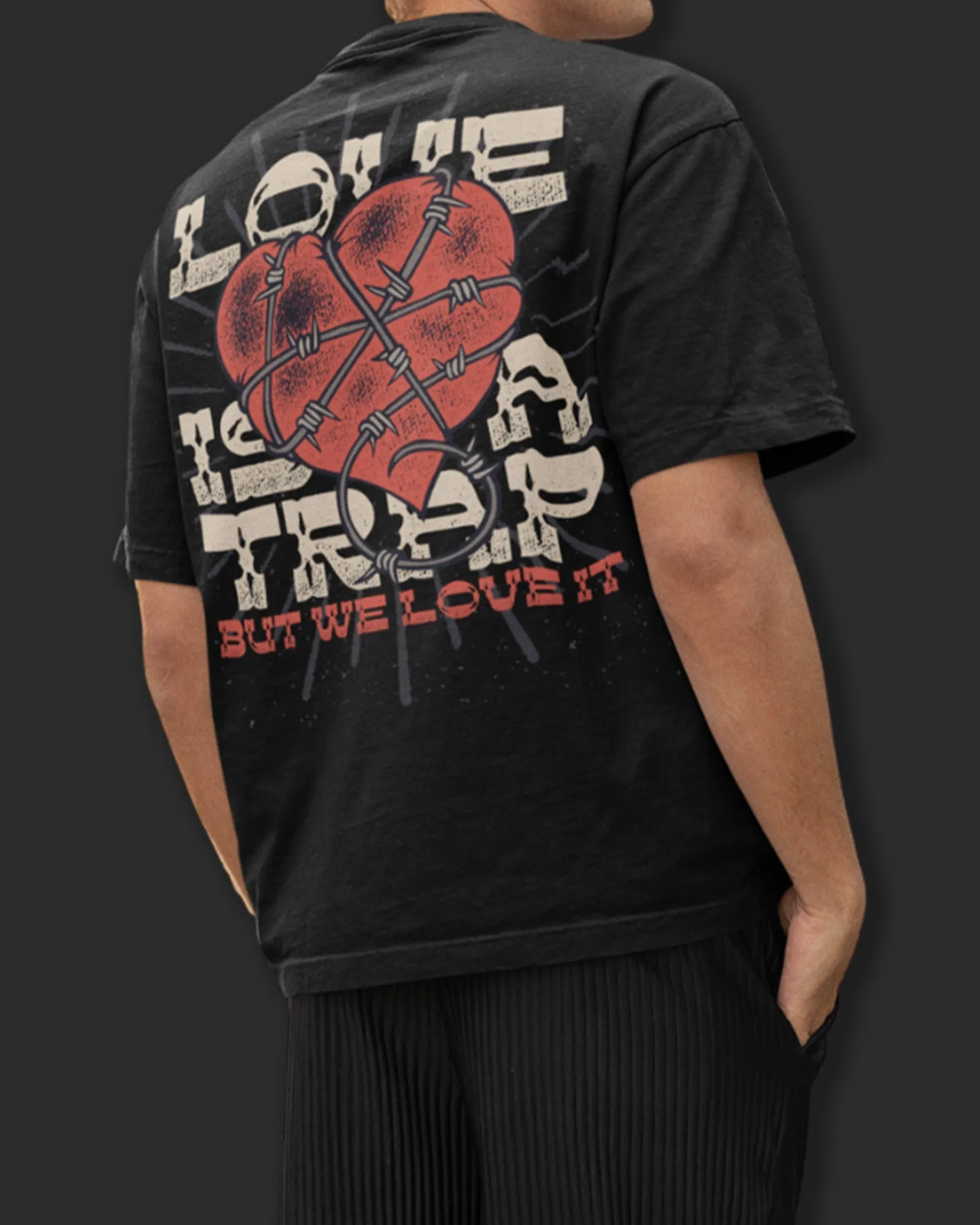 Valentine Drop Shoulder HW Crew Neck: Black