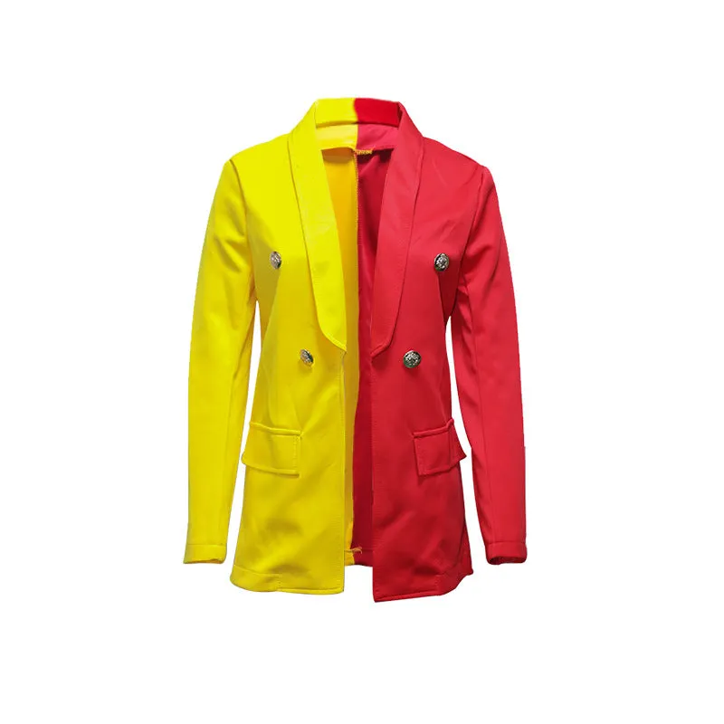 Women Contract Color Casual Long-Sleeved Jacket Trendy Wholesale Fashion