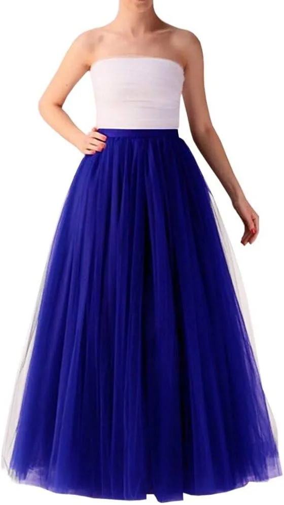 Women's A-Line High Waisted Midi Skirt Skirts for Women Pleated Princess Mesh Women Skirt Dancing Skirt Thin