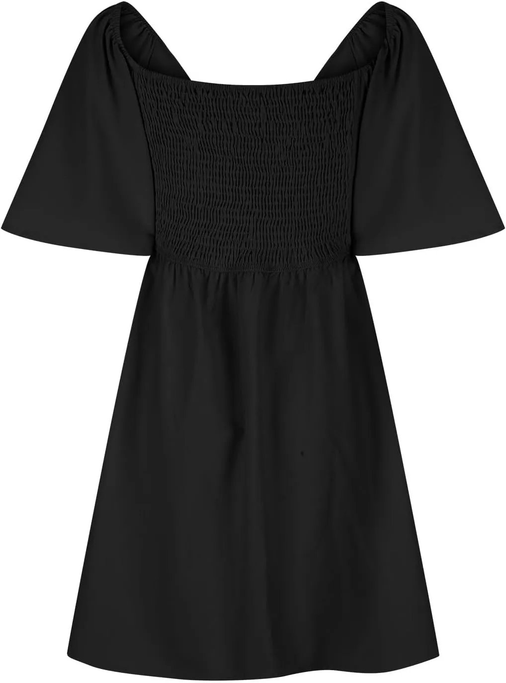 Women's Bow Tie Dresses 2025 Summer Casual Dress Elegant V-Neck Ruffle Short Sleeve Dresses Cocktail Party Mini Dress