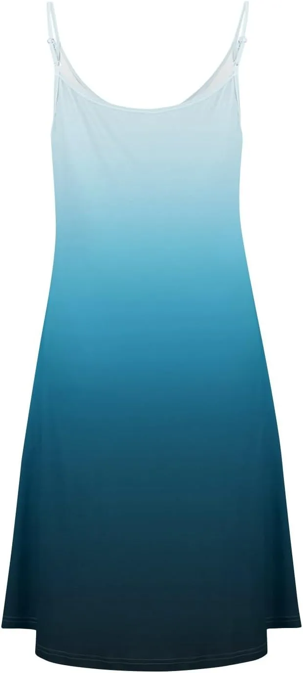 Womens Easter Dress Summer Beach Vacation Halter Dresses Button Down A Line Midi Dress Casual Spaghetti Strap