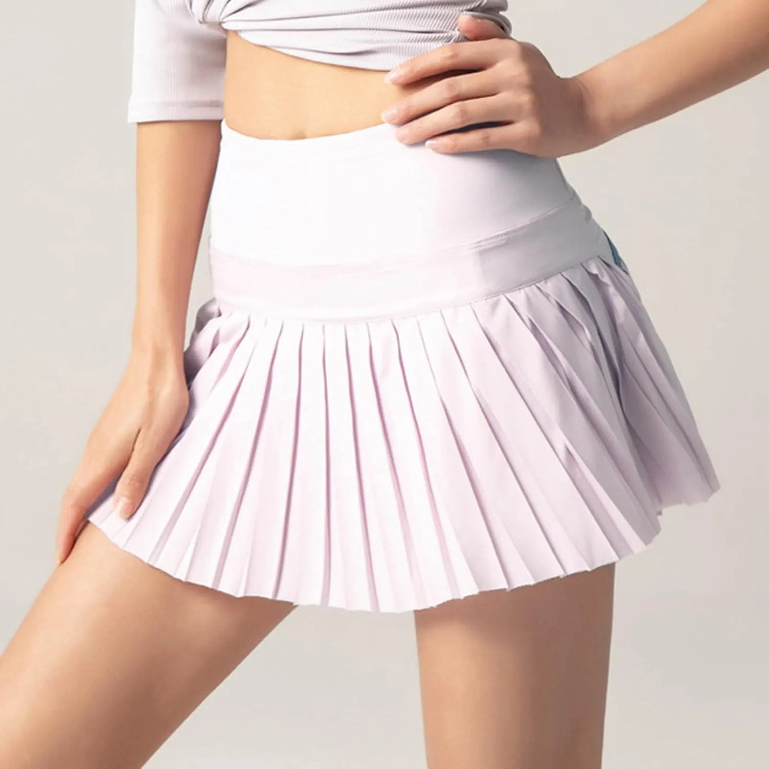 Women's High Waisted Running Skorts Sports Pleated Skirts Ruffle Solid Large Swing Half A Line Skirt Fall Mini
