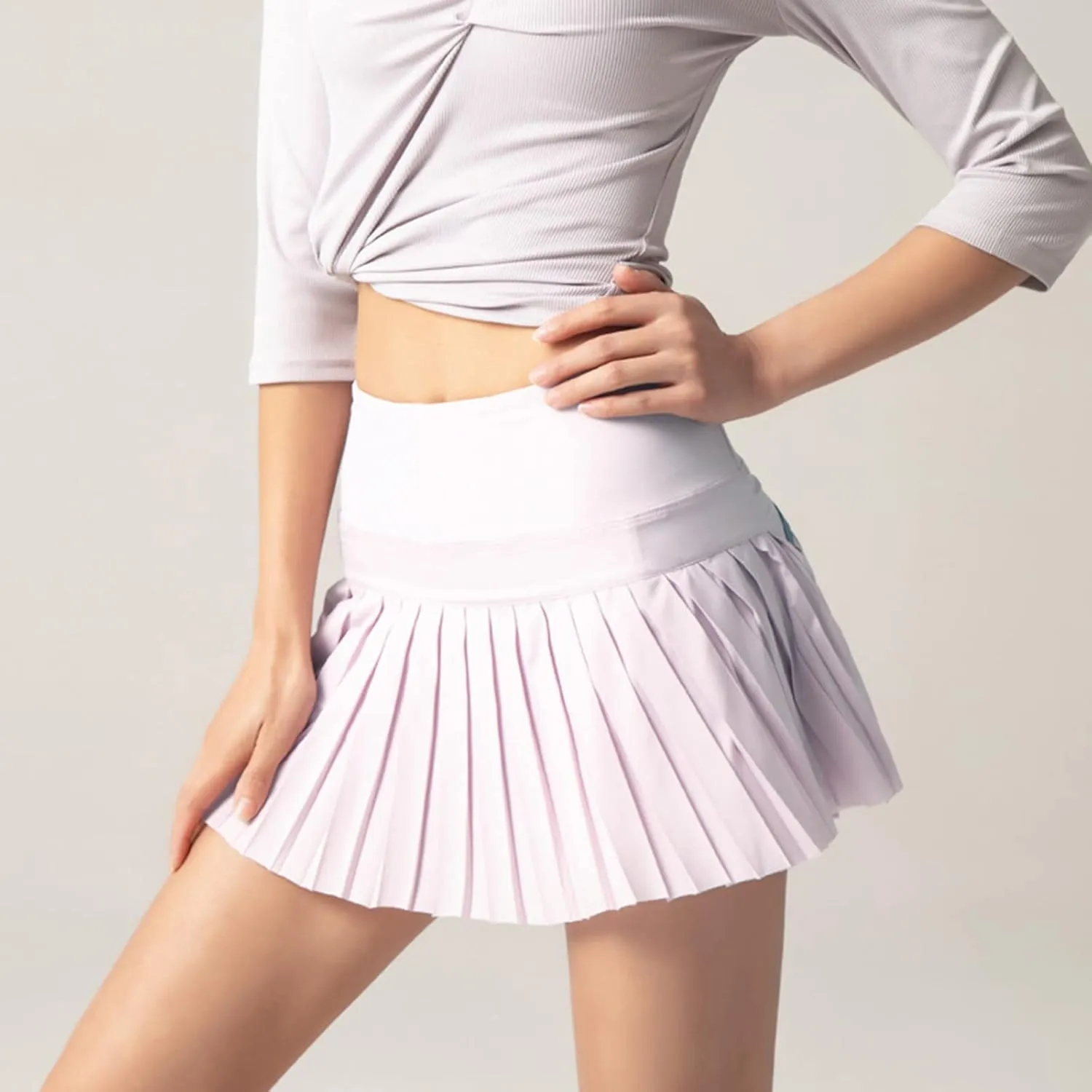 Women's High Waisted Running Skorts Sports Pleated Skirts Ruffle Solid Large Swing Half A Line Skirt Fall Mini