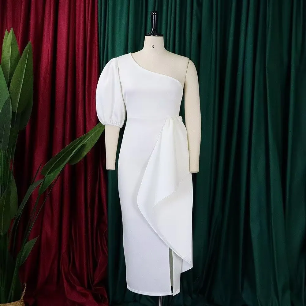 Women's Sexy Sleeveless Off Shoulder Bodycon Formal Party Evening Dress Midi Wedding Guest Dresses Prom Dress