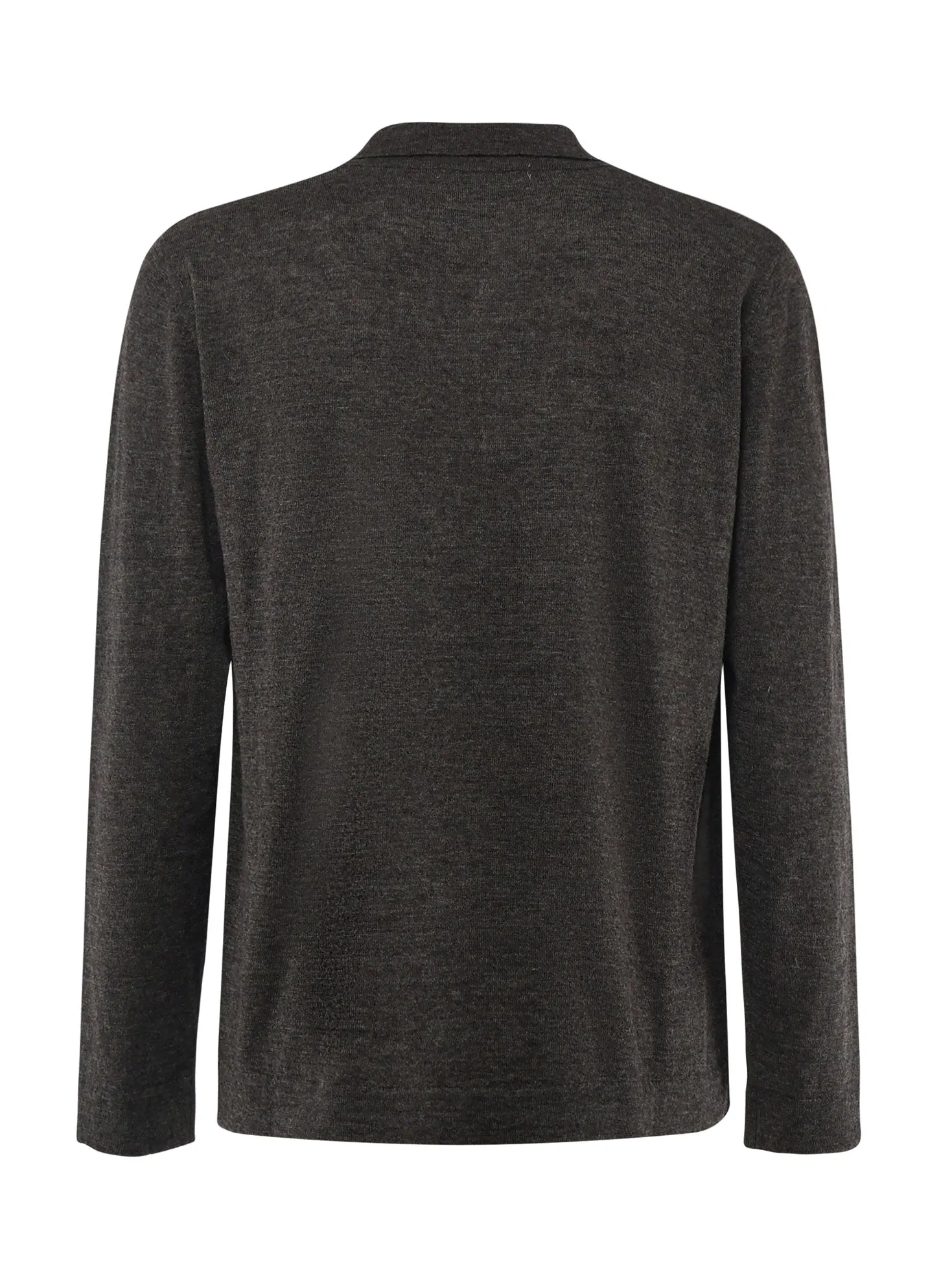 Wool Blend Cardigan with Shirt Collar